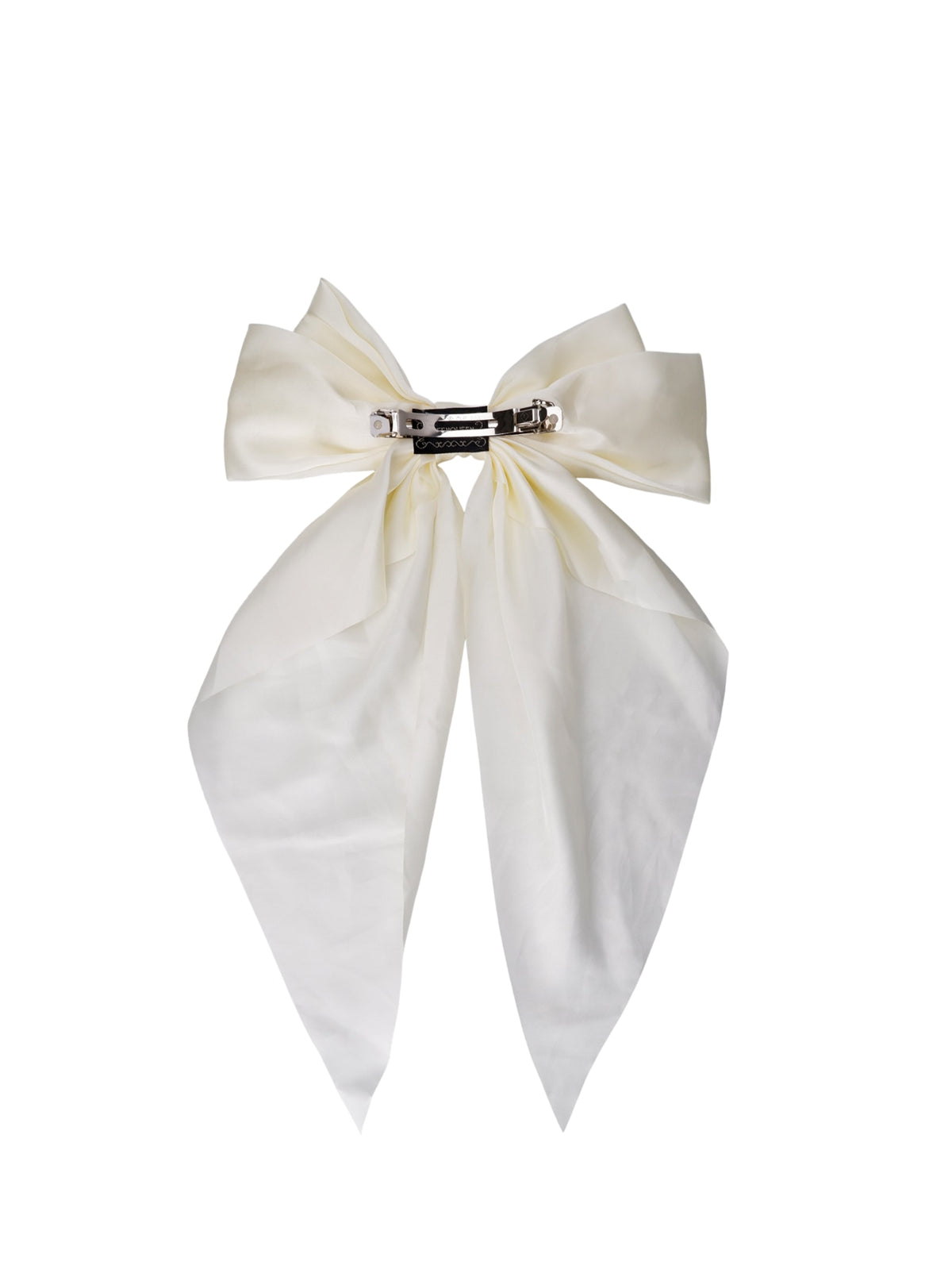 BCRENEE satin bow barette - Off White - Black Colour