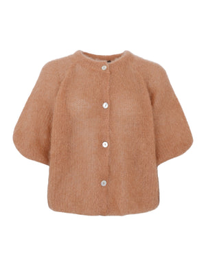 BCBJOERK patent knit cardigan - Camel