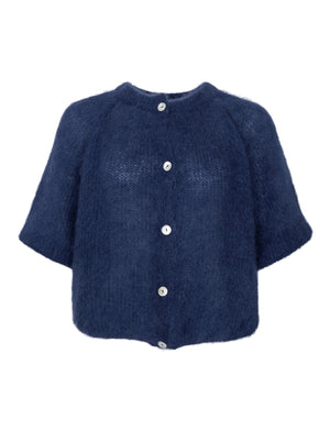 BCBJOERK patent knit cardigan - Navy