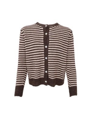 BCDELL striped knit cardigan - Coffee