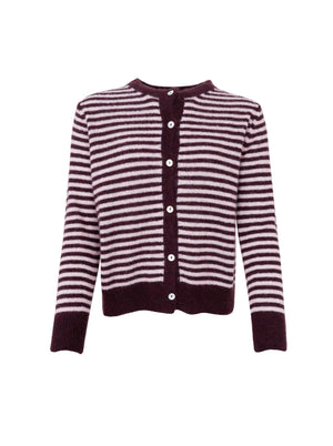 BCDELL striped knit cardigan - Plum