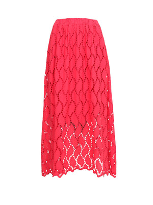 BCFREYA cut-out lace skirt - Red