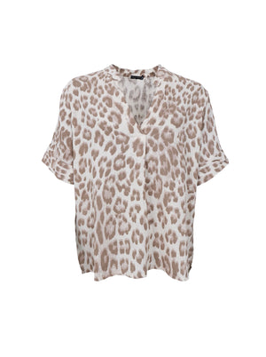 BCMELINA SS linen blouse - Nougat Leo