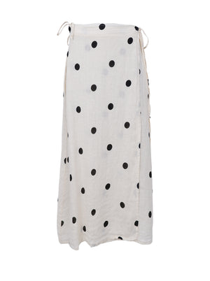 BCMELINA linen wrap skirt - Dot