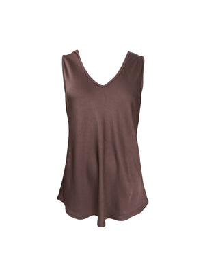 BCMABEL double v-neck top - Coffee