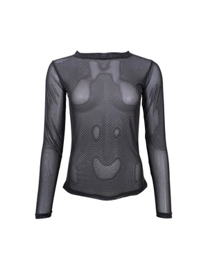 BCJESSIE mesh blouse - Black Dotted