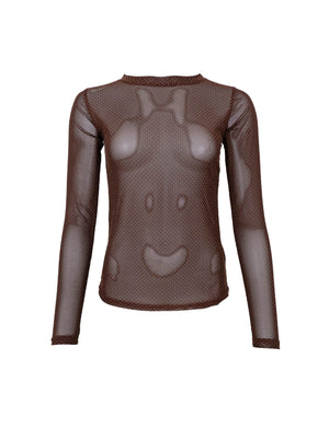 BCJESSIE mesh blouse - Coffee