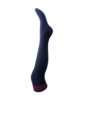 BCSCHMIDT knee-high cable knit socks - Navy