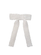 BCPEARL bow beaded barette - White - Black Colour