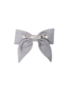 BCPALMER bow barette - Lt. Grey - Black Colour