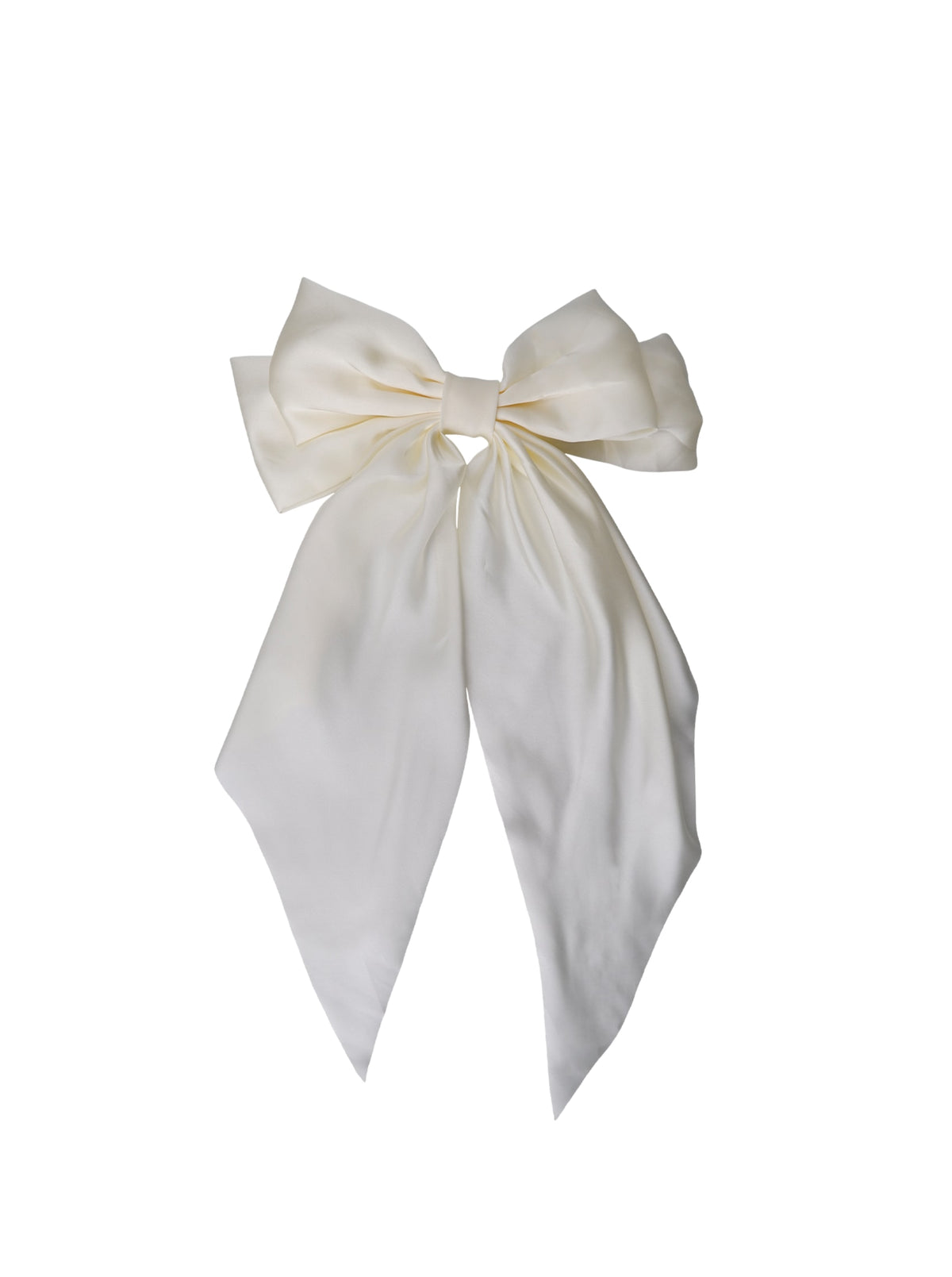 BCRENEE satin bow barette - Off White - Black Colour