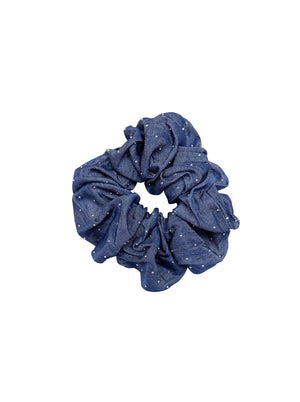 BCSERENA denim scrunchie w/stones - Dark Denim Blue