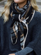 BCLEONI chequered scarf - Black - Black Colour