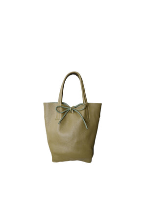 BCCHRISTY mini leather tote bag - Olive Dust