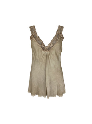 BCBEA lace top - VINTAGE DYED - Champagne - Black Colour