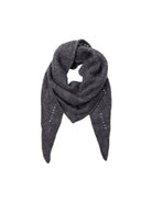 BCDELL knitted mini scarf - Dk. Grey Melange - Black Colour